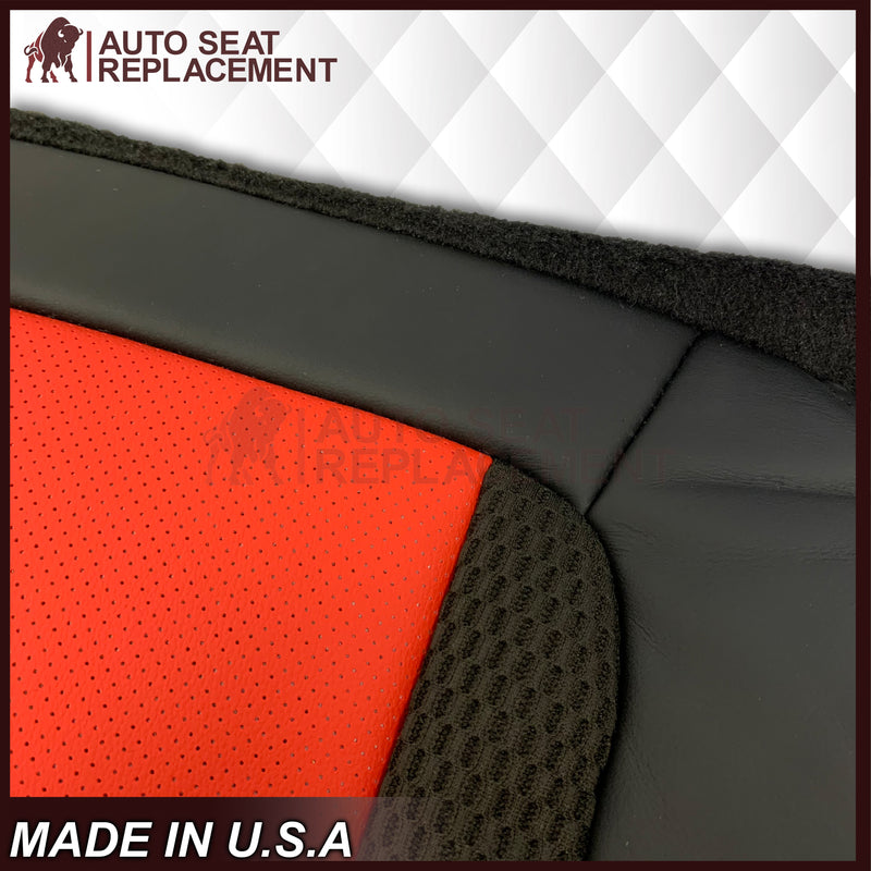 2010 - 2014 Ford F-150 Raptor Top or Bottom Perforated Seat Cover in 2 Tone Red-Black Choose: Leather or Vinyl