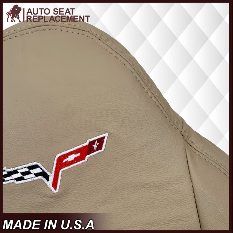 2005-2013 Chevy Corvette C6 Replacement Seat Covers: Tan Perforated