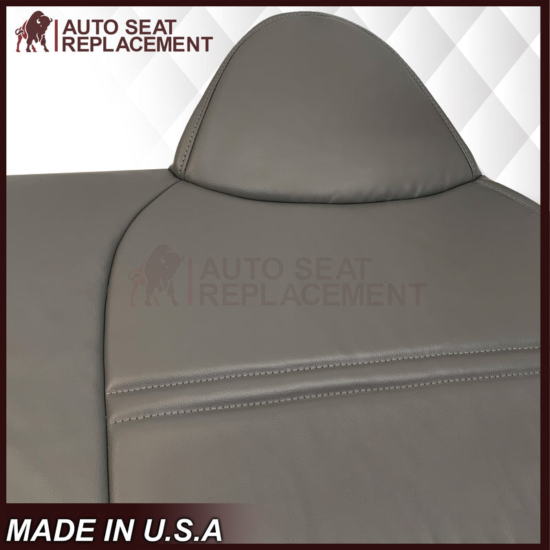 1999-2002 Ford F250 F350 F450 Super Duty XL Work Truck Synthetic Leather Front Bench Top & Bottom in Gray & Tan - Auto Seat Replacement