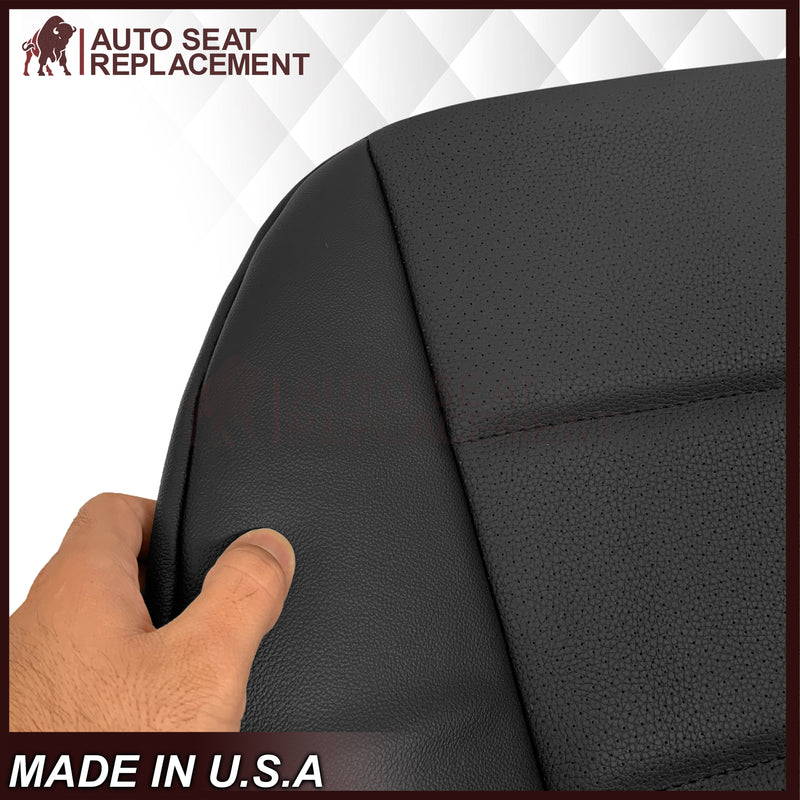 2008-2015 Mercedes Benz GLK250, GLK-350 Driver OR Passenger Bottom Replacement Leather Seat Cover: Perforated Black - Auto Seat Replacement