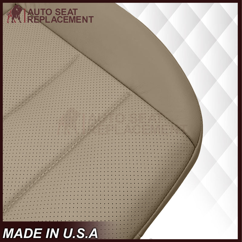 2008-2012 Mercedes Benz GLK250, GLK-350 Driver OR Passenger Bottom Replacement Leather Seat Cover: Perforated Tan - Auto Seat Replacement