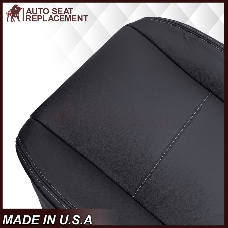 2013-2015 Subaru XV Crosstrek - Bottom Genuine or Synthetic Leather Replacement Seat Cover: Black Non-Perforated