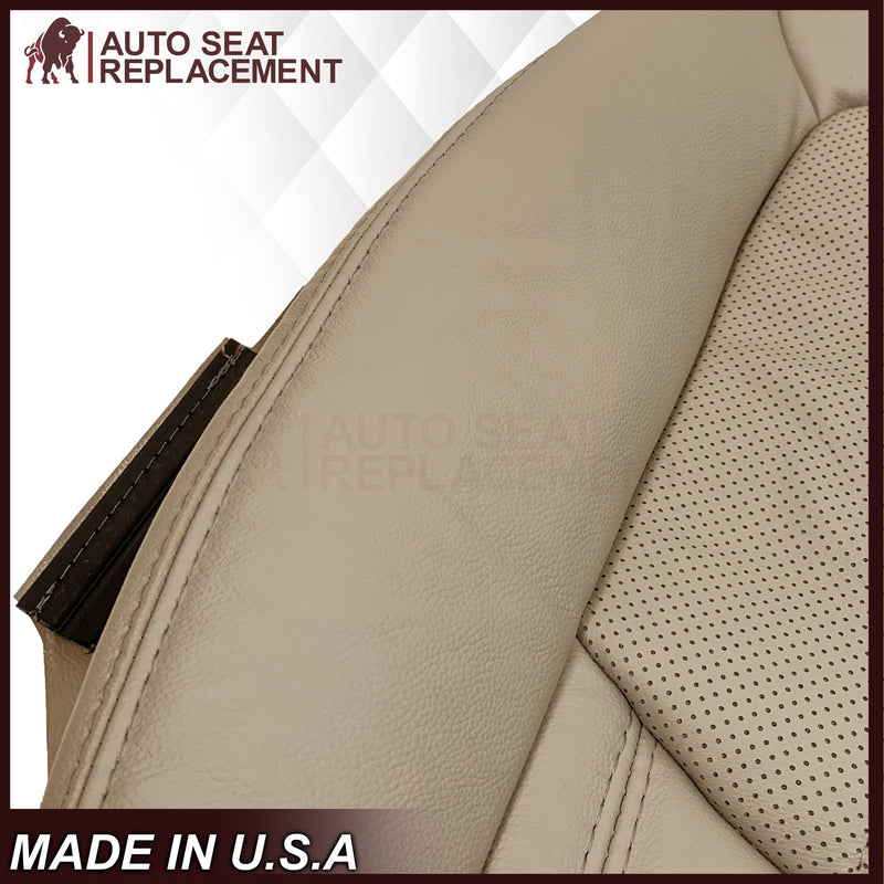 2007-2012 GMC Acadia Denali/SLT Replacement Leather/Syn. Leather Seat Cover: Tan, Perforated - Auto Seat Replacement