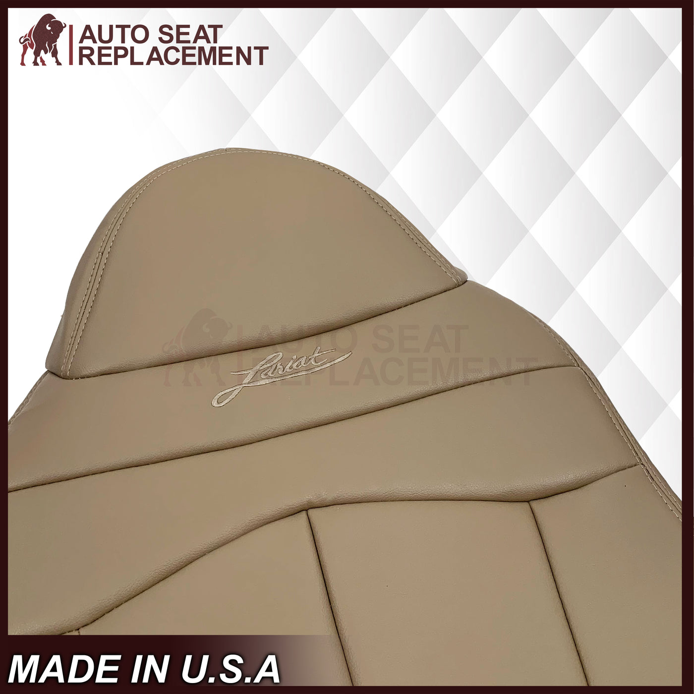 1999 2000 2001 2002 2003 Ford F150 Lariat Leather Seat Cover in Tan