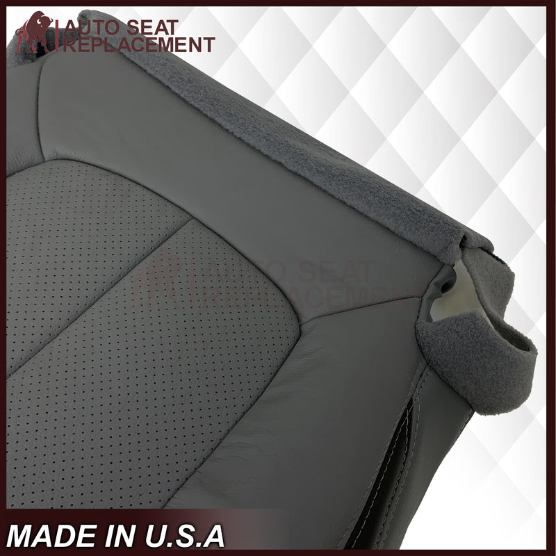 2011 - 2014 Ford F-150 Platinum Edition Perforated Genuine Leather or Synthetic Leather Steel Gray W/ Black Seat Covers