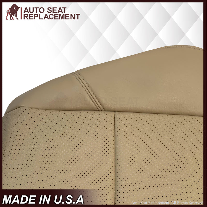 2007-2008 Cadillac Escalade Perforated Seat Cover in VERY Light Cashmere Tan: Choose From Variation - Auto Seat Replacement