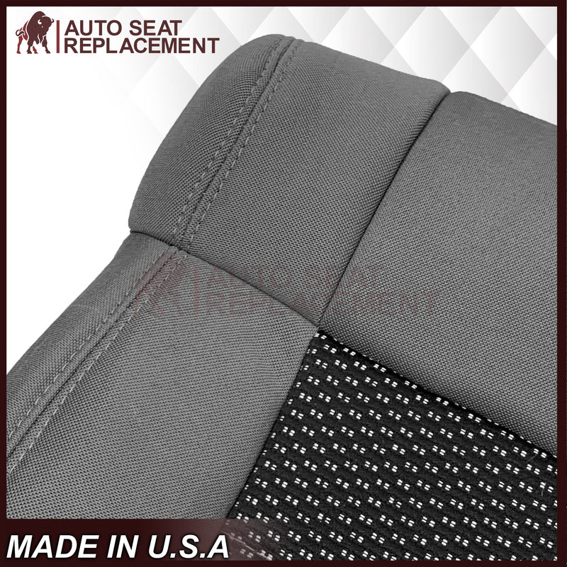 2008-2010 Jeep Wrangler X Replacement Driver or Passenger Side Cloth Seat Cover: 2-Tone Gray - Auto Seat Replacement