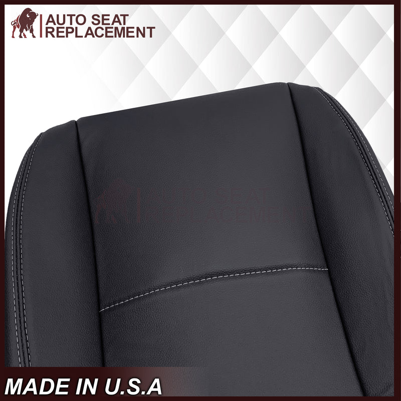 2013-2015 Subaru XV Crosstrek - Bottom Genuine or Synthetic Leather Replacement Seat Cover: Black Non-Perforated