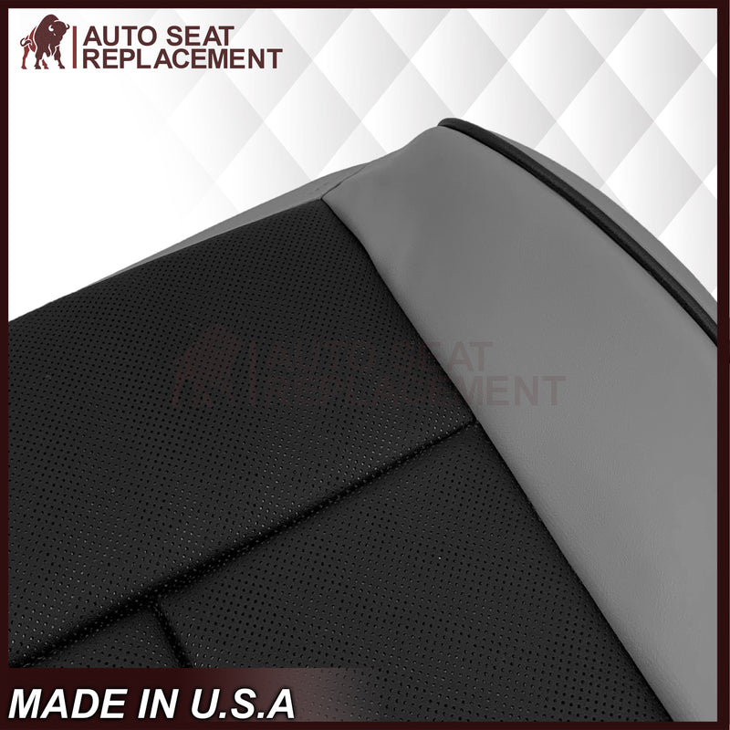 2007 - 2014 Lincoln Navigator Bottom Seat Cover in 2 Tone Gray & Black Leather or Vinyl - Auto Seat Replacement