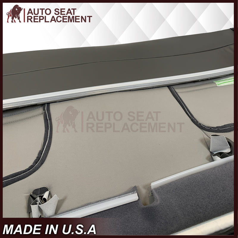 1999-2002 Ford F250 F350 F450 Super Duty XL Work Truck Synthetic Leather Front Bench Top & Bottom in Gray & Tan - Auto Seat Replacement