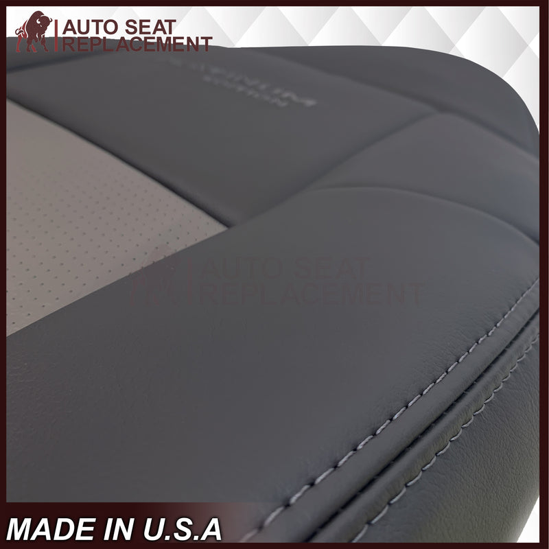 2001 Ford F250 Platinum Edition New Vinyl Replacement Seat Cover in 2-Tone Gray - Auto Seat Replacement