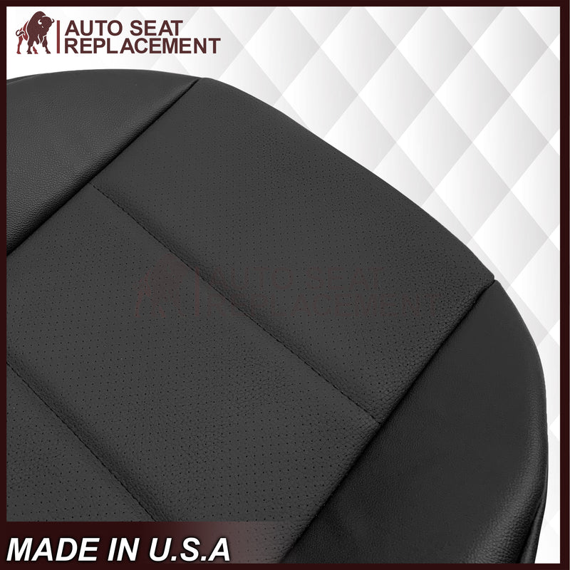 2008-2015 Mercedes Benz GLK250, GLK-350 Driver OR Passenger Bottom Replacement Leather Seat Cover: Perforated Black - Auto Seat Replacement