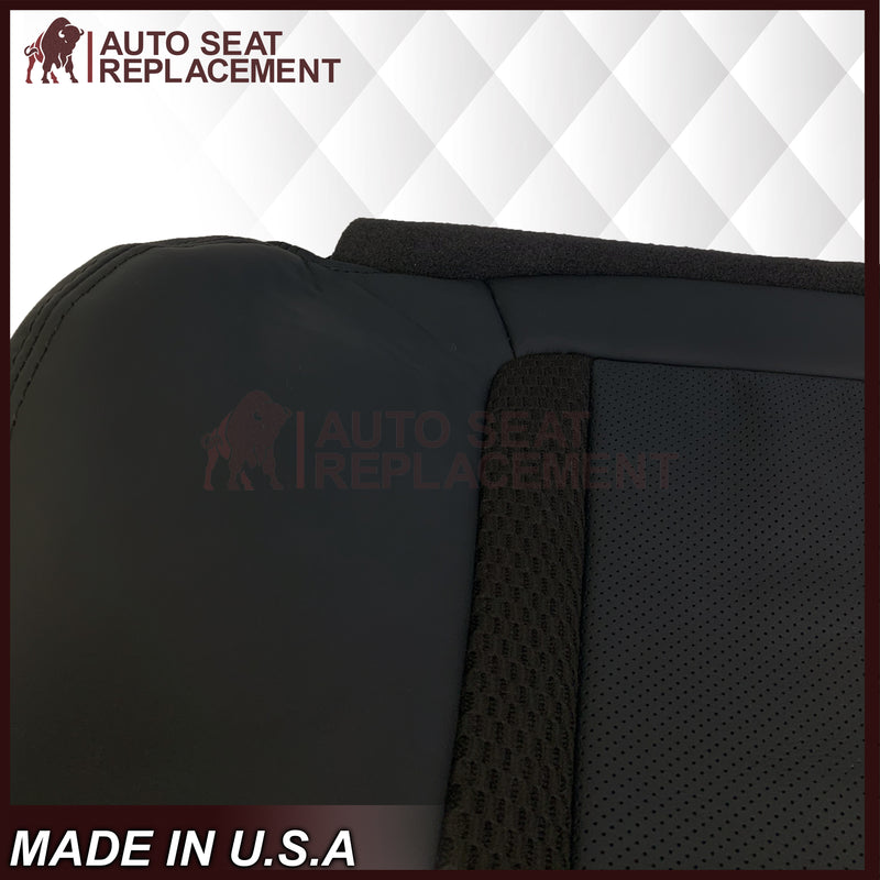 2010 - 2014 Ford F150 Raptor Perforated Seat Cover in Black With White Logo Choose: Leather or Vinyl