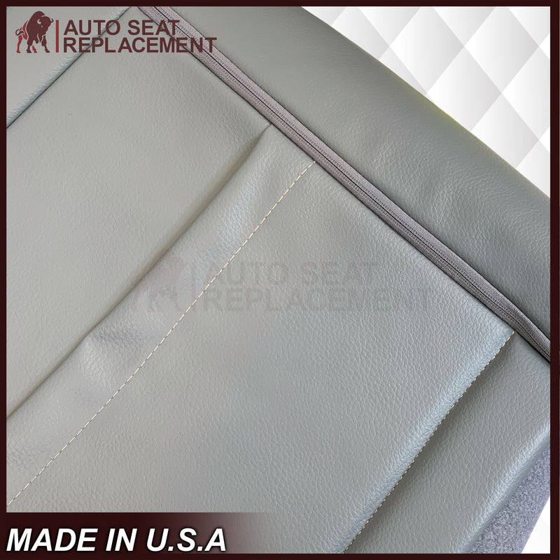 2011 - 2014 Ford F-150 Platinum Edition Perforated Genuine Leather or Synthetic Leather Steel Gray W/ Black Seat Covers