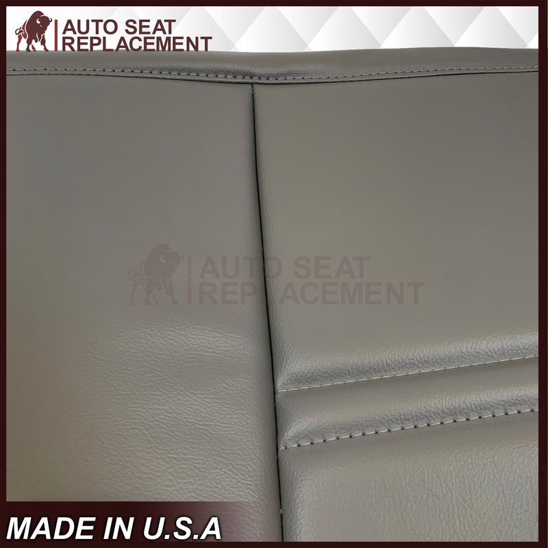 1999-2002 Ford F250 F350 F450 Super Duty XL Work Truck Synthetic Leather Front Bench Top & Bottom in Gray & Tan - Auto Seat Replacement