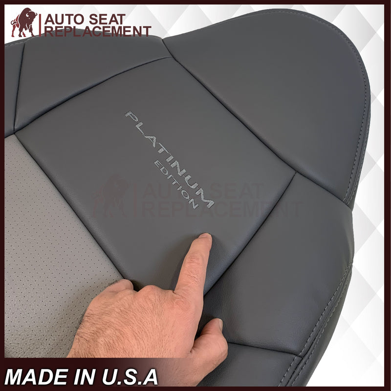 2001 Ford F250 Platinum Edition New Vinyl Replacement Seat Cover in 2-Tone Gray - Auto Seat Replacement