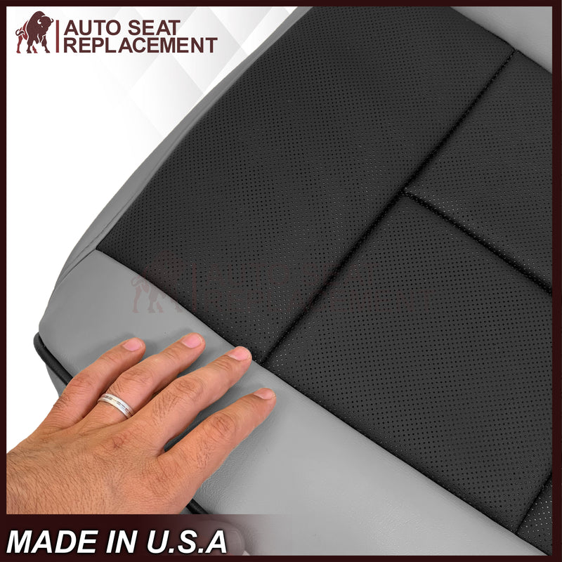 2007 - 2014 Lincoln Navigator Bottom Seat Cover in 2 Tone Gray & Black Leather or Vinyl - Auto Seat Replacement