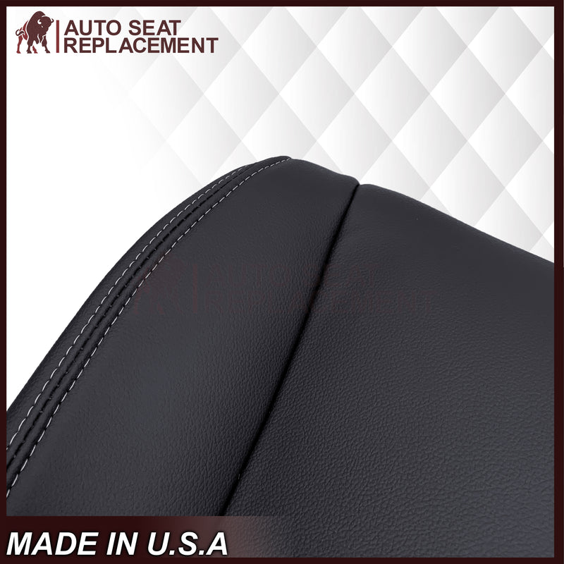 2013-2015 Subaru XV Crosstrek - Bottom Genuine or Synthetic Leather Replacement Seat Cover: Black Non-Perforated