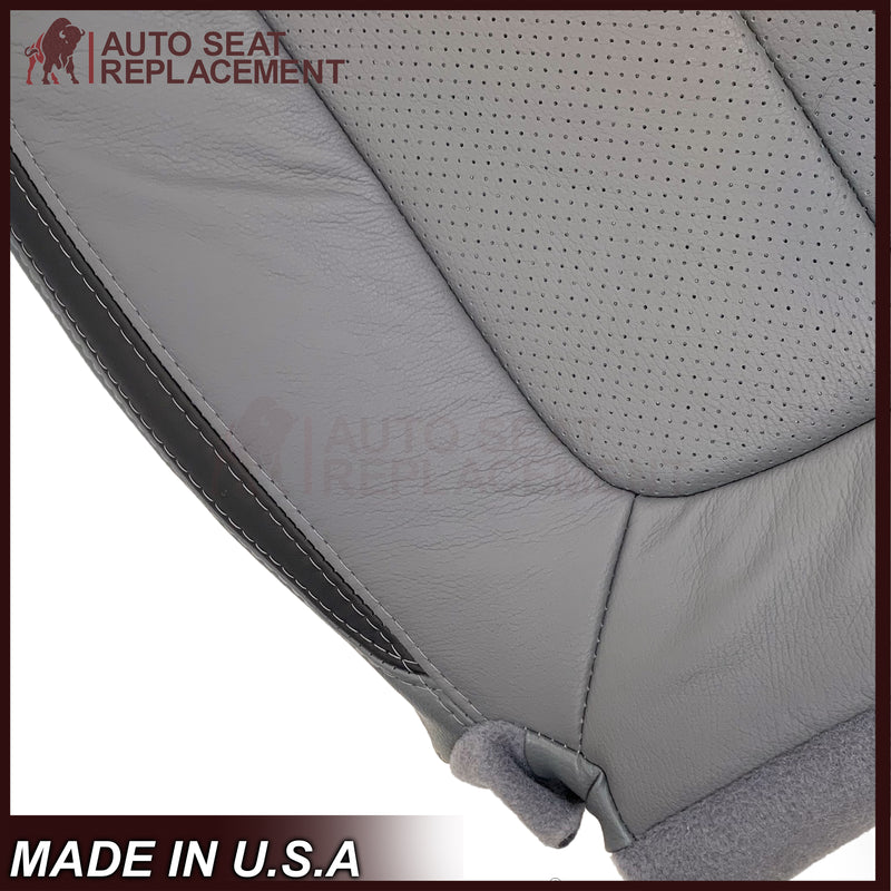 2011 - 2014 Ford F-150 Platinum Edition Perforated Genuine Leather or Synthetic Leather Steel Gray W/ Black Seat Covers