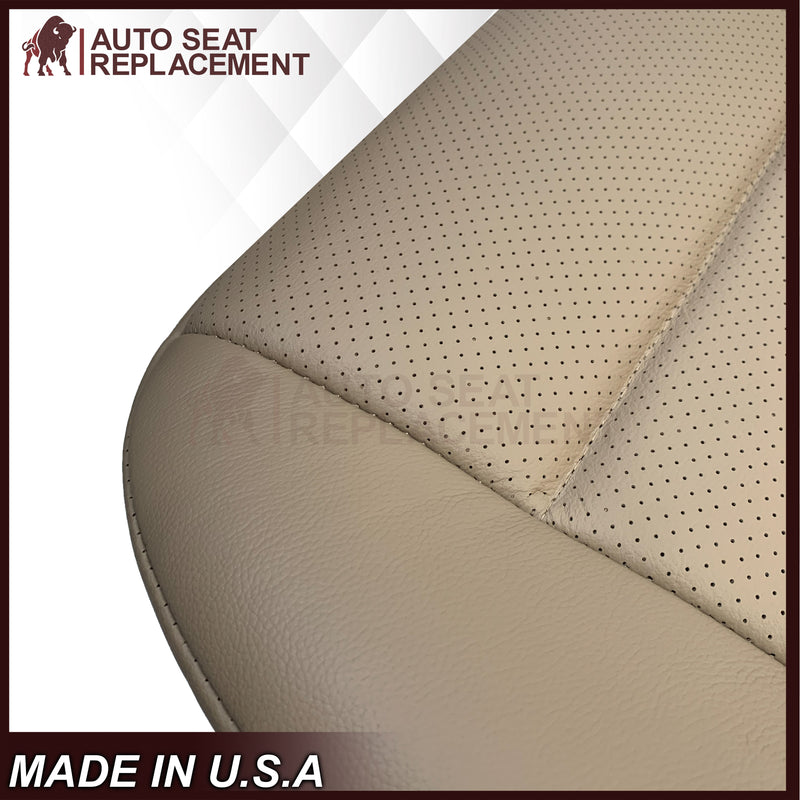 2008-2012 Mercedes Benz GLK250, GLK-350 Driver OR Passenger Bottom Replacement Leather Seat Cover: Perforated Tan - Auto Seat Replacement