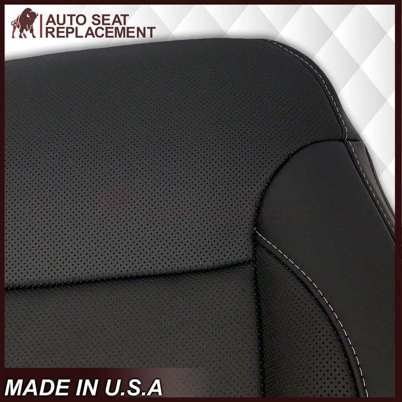 2014 2015 2016 2017 2018 2019 Chevy Silverado Tahoe Suburban & GMC Yukon Perforated Leather Seat Cover Replacement in Black (Perforated Jet Black)