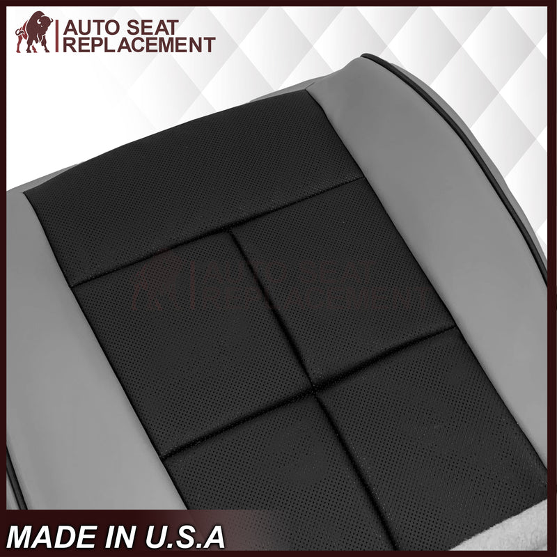 2007 - 2014 Lincoln Navigator Bottom Seat Cover in 2 Tone Gray & Black Leather or Vinyl - Auto Seat Replacement
