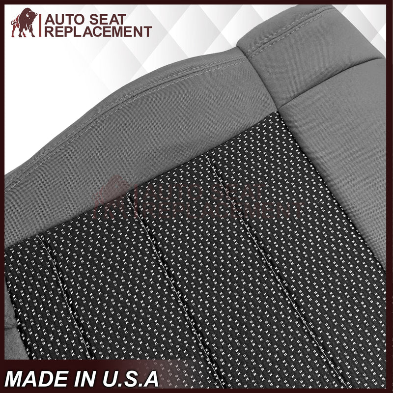 2008-2010 Jeep Wrangler X Replacement Driver or Passenger Side Cloth Seat Cover: 2-Tone Gray - Auto Seat Replacement