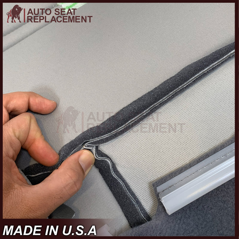 1999-2002 Ford F250 F350 F450 Super Duty XL Work Truck Synthetic Leather Front Bench Top & Bottom in Gray & Tan - Auto Seat Replacement