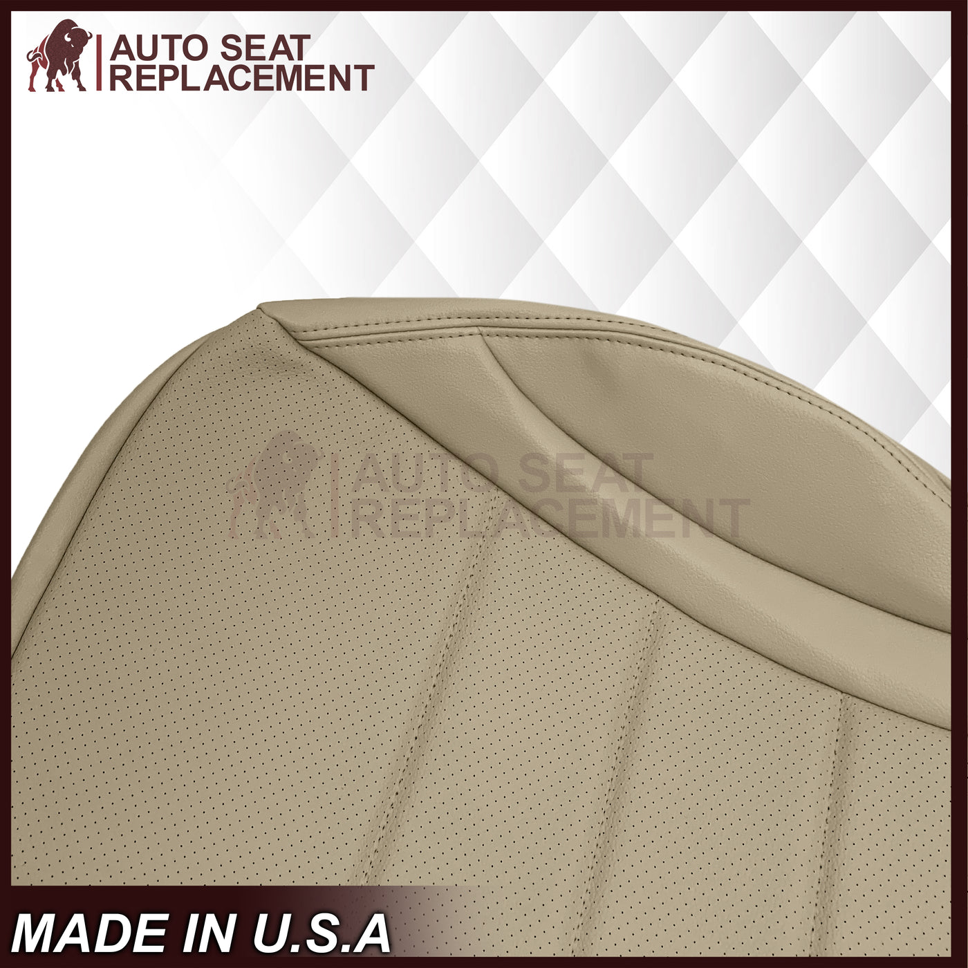 2015-2021 Mercedes Benz C250 Driver Bottom MB-Text Seat Cover BEIGE 2015-2021 Mercedes Benz C250 Driver Bottom MB-Text Seat Cover BEIGE