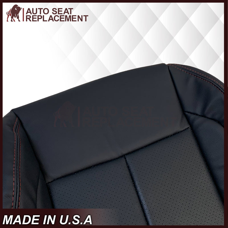2013 - 2017 Nissan Juke Replacement Bottom Seat Cover: Black W/ Red Stitching