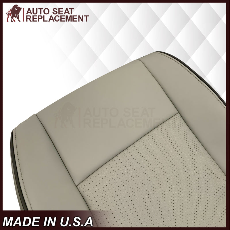 2008-2010 Jeep Grand Cherokee Overland Replacement Seat Cover: Perforated, Light Graystone