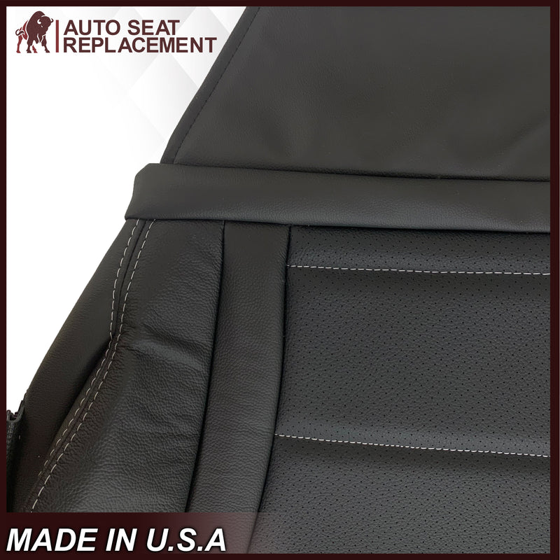 2016 - 2022 Mercedes Benz GLC Class C250, C300, C350 Driver OR Passenger Bottom Leather Seat Cover in Perforated Black