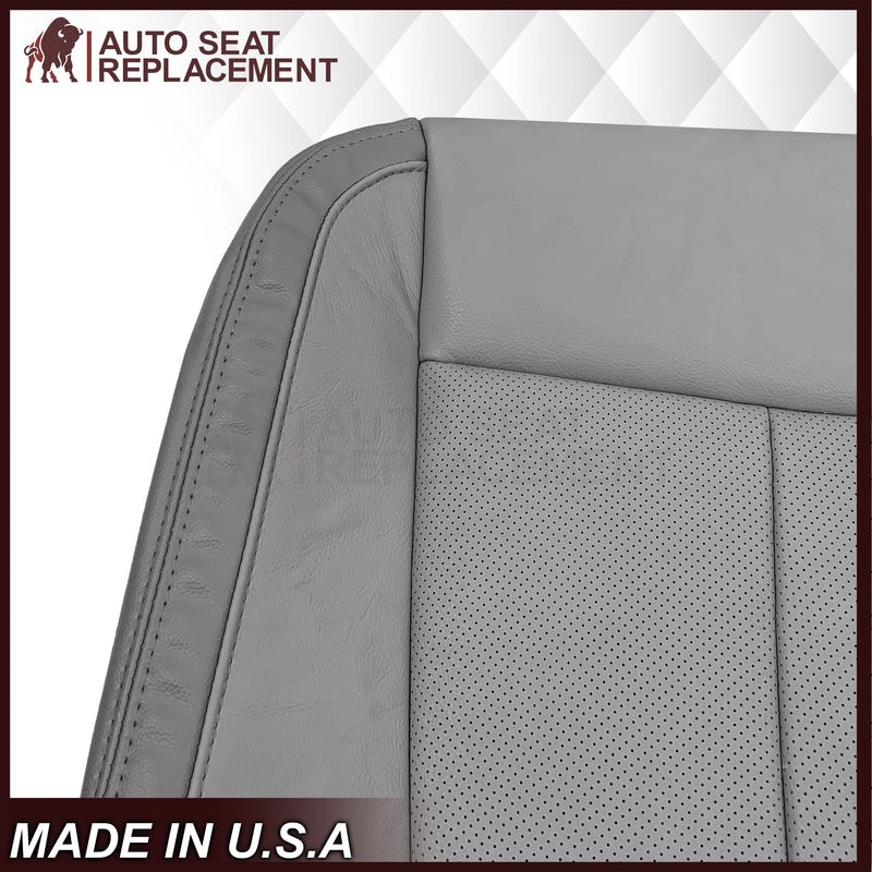 2018-2020 Ford F-150 Lariat Replacement Cowhide Leather or Synthetic Leather Seat Cover: Gray, Perforated - Auto Seat Replacement