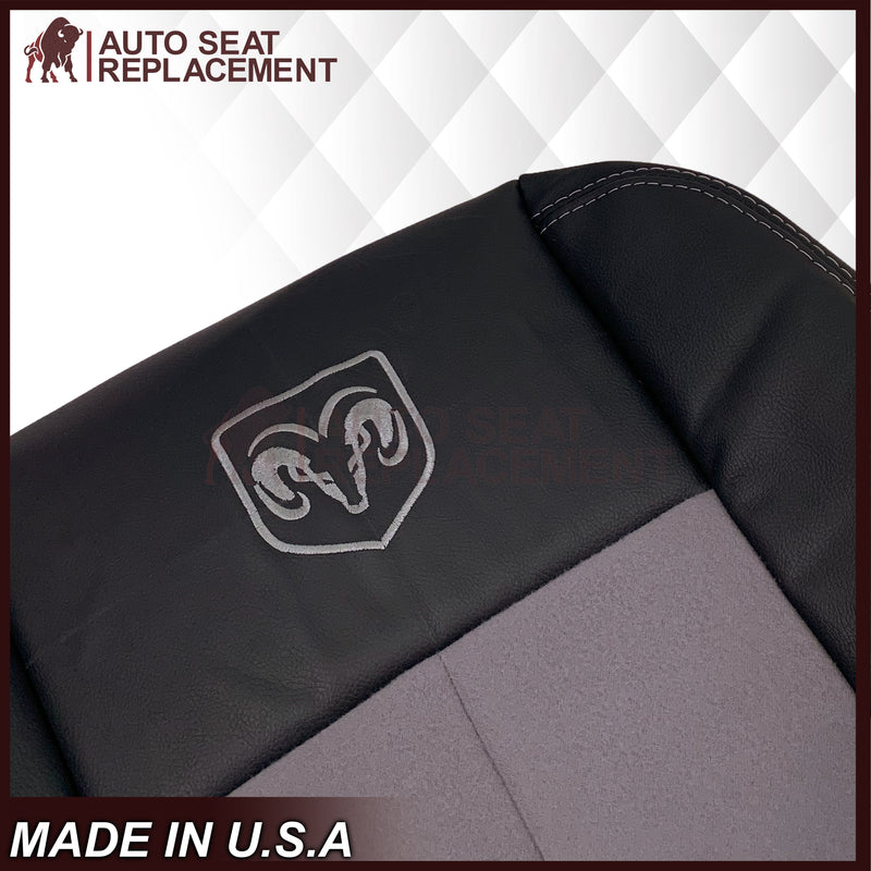 2004 Dodge Ram 1500 SLT Quad Cab Leather or Synthetic Leather With Suede Insert Replacement Seat Covers In Dark Slate "Dark Gray"