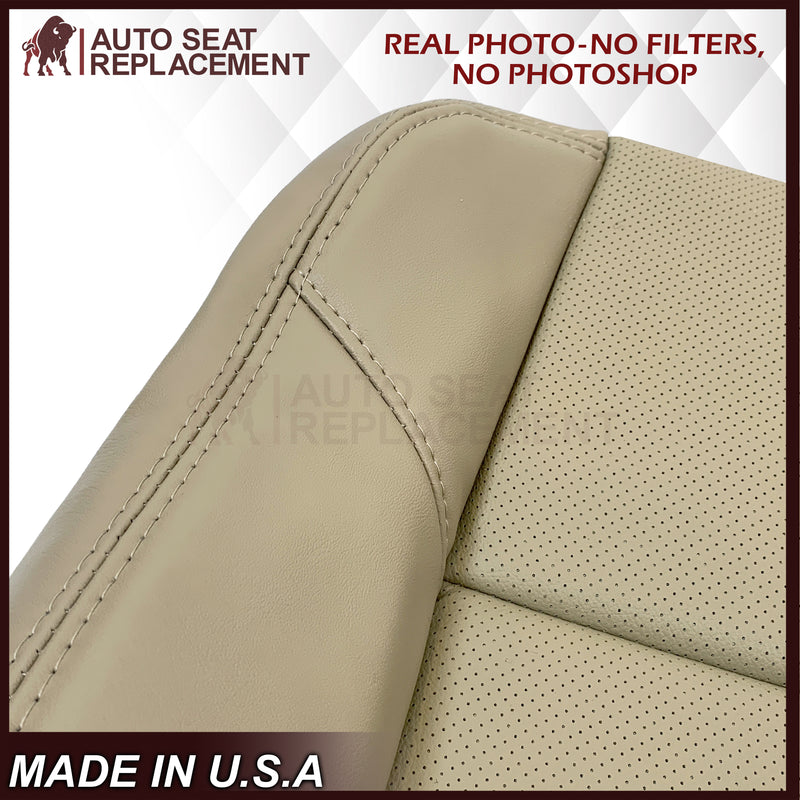 2004-2008 Acura TSX Driver Or Passenger Replacement Genuine Leather / Synthetic Leather Seat Covers: Perforated, Tan