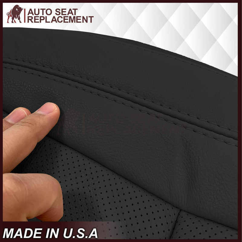 2016-2019 Ford Explorer Limited Replacement Leather or Synthetic Leather Seat Cover:  Ebony Black Perforated