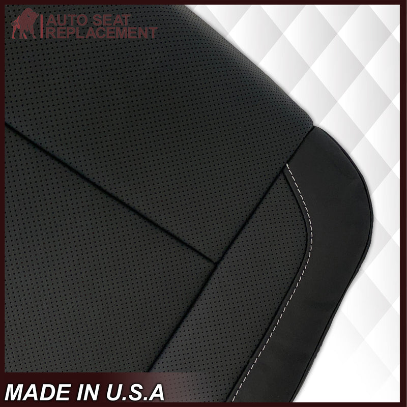 2014 2015 2016 2017 2018 2019 Chevy Silverado Tahoe Suburban & GMC Yukon Perforated Leather Seat Cover Replacement in Black (Perforated Jet Black)
