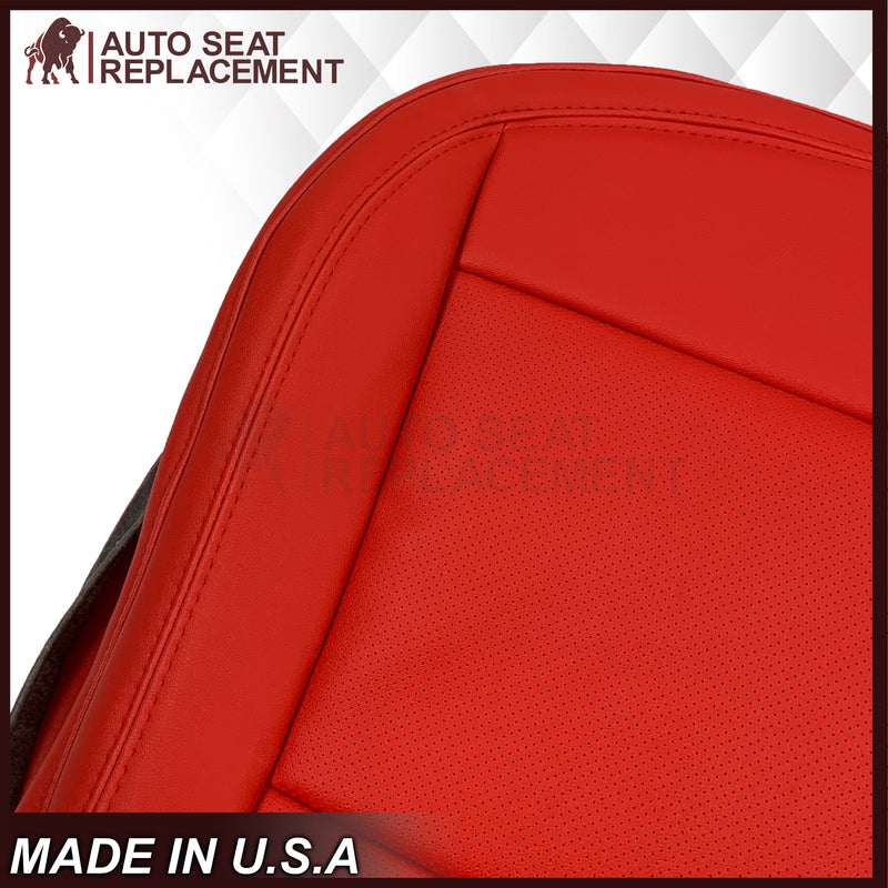2014 - 2019 For Chevy Corvette C7 , ZR1 , Z06 Synthetic Leather Seat Covers: Adrenalin Red - Auto Seat Replacement