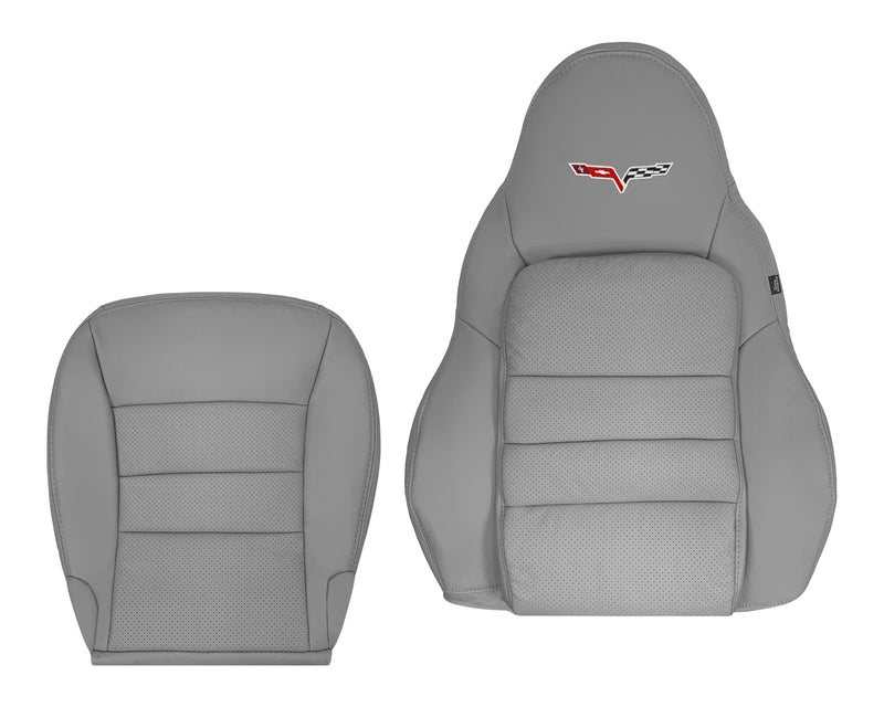 2005-2013 Chevy Corvette C6 Replacement Seat Covers: Gray Perforated
