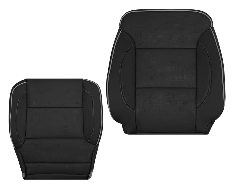 2014-2019 Chevy Silverado 1500 2500HD 3500HD High Country Replacement Perforated Genuine Leather OR Synthetic Leather Seat Covers: Black - Auto Seat Replacement