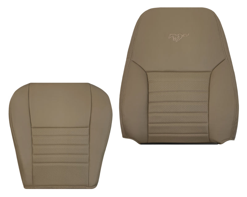 1999-2004 Ford Mustang GT V8 Replacement Cowhide Leather OR Synthetic Leather Seat Cover: Tan, Perforated