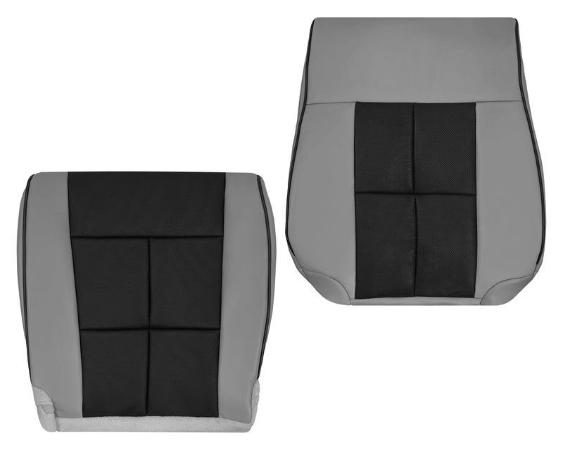 2007 - 2014 Lincoln Navigator Bottom Seat Cover in 2 Tone Gray & Black Leather or Vinyl - Auto Seat Replacement