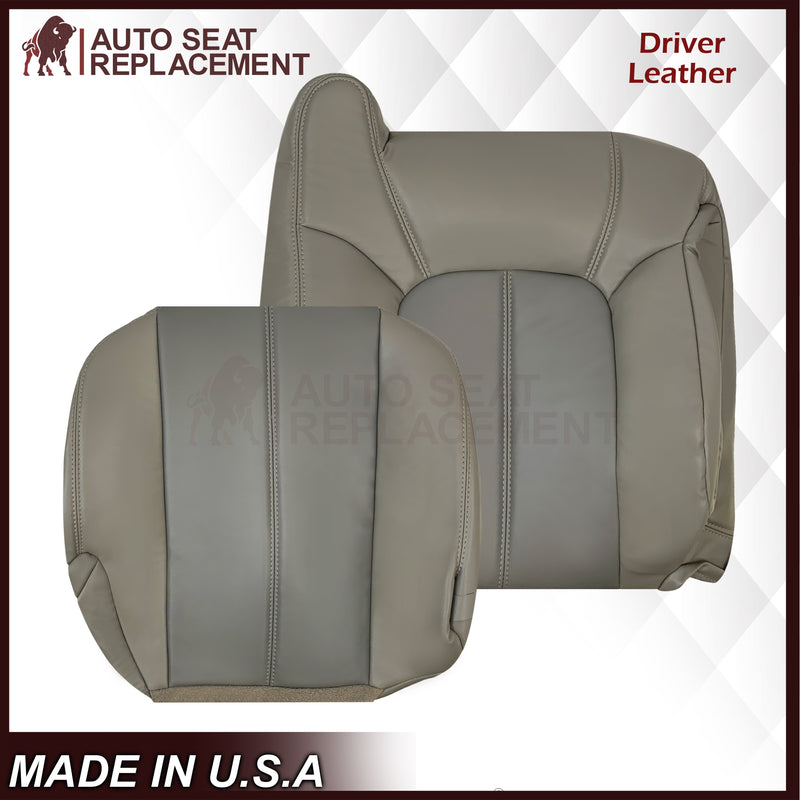 2001 2002 GMC Yukon Denali XL SLT SLE Leather Replacement Seat Cover 2 Tone Gray: Choose From Variation