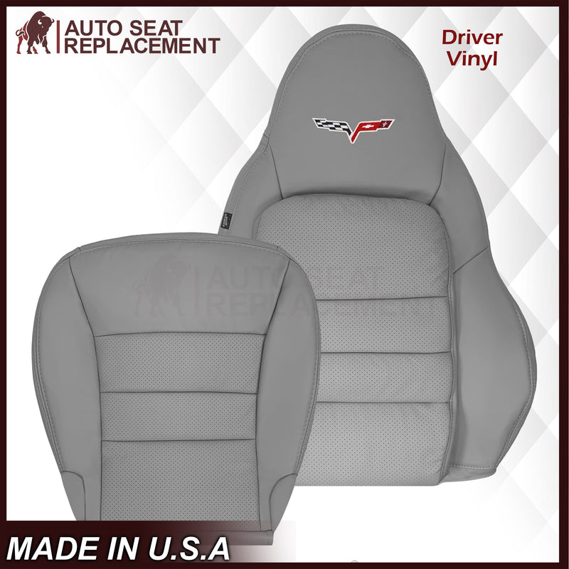 2005-2013 Chevy Corvette C6 Replacement Seat Covers: Gray Perforated