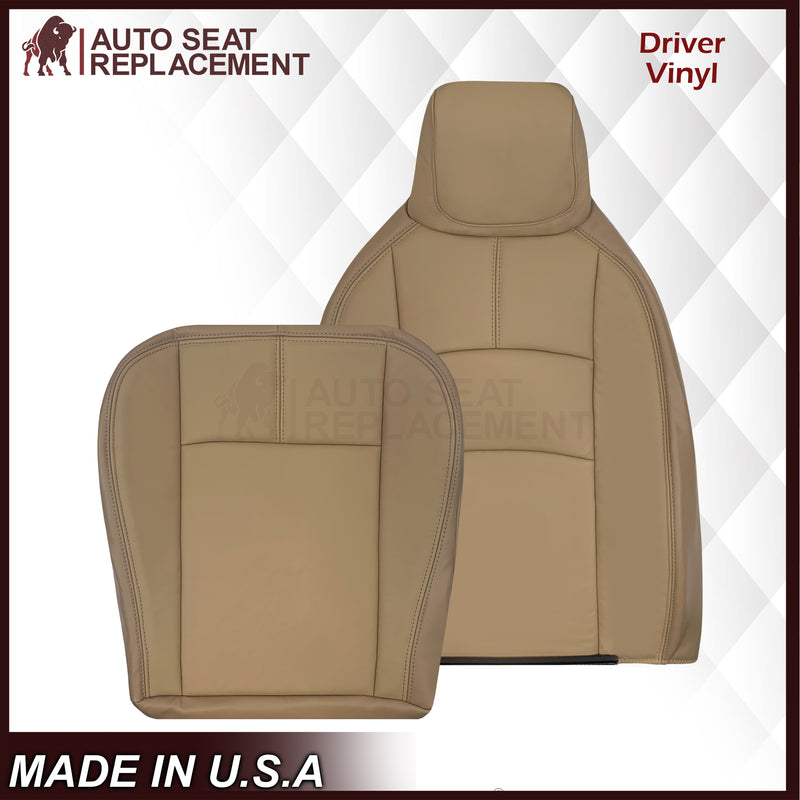 2009-2019 Ford E350 E450 E550 Econoline Van Synthetic Leather Replacement Seat Covers In Tan