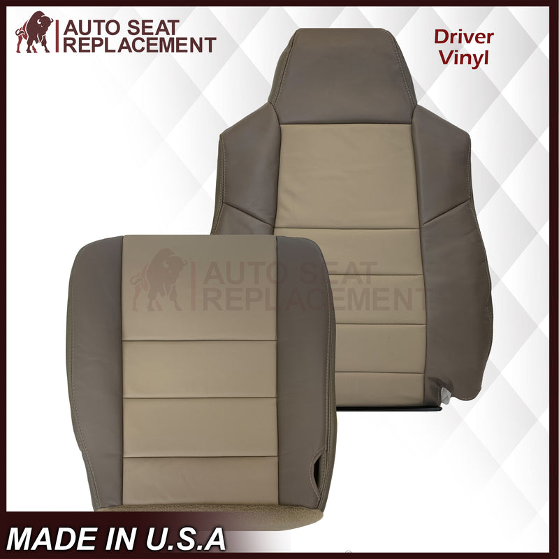 2002 2003 2004 Ford Excursion Eddie Bauer Leather & Vinyl Seat Covers 2 tone gray-tan: Choose From Variations