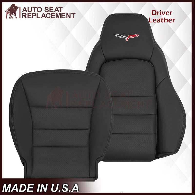 2005 - 2013 Chevy Corvette Replacement Black Perforated Seat Covers