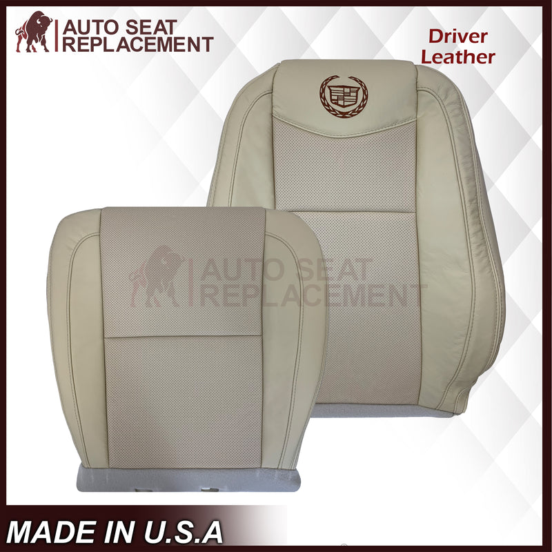 2007-2014 Cadillac Escalade Platinum Edition Driver-Passenger Top or Bottom Seat Covers in Light Tan