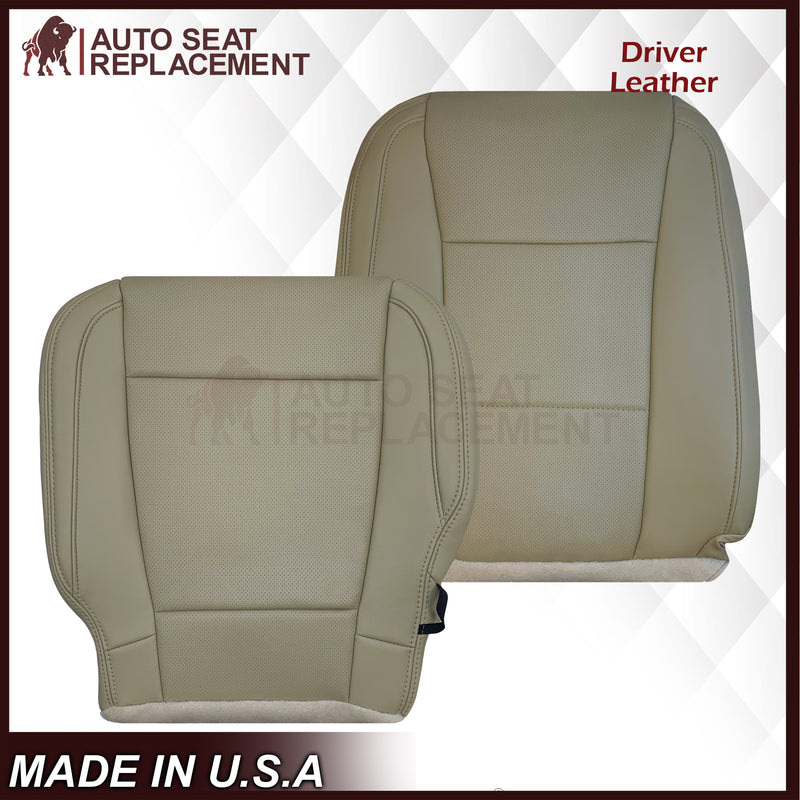 2015-2017 Ford F-150 Lariat Light Cashmere Tan Replacement Seat Covers in Genuine Leather or Synthetic Leather: Choose your pieces