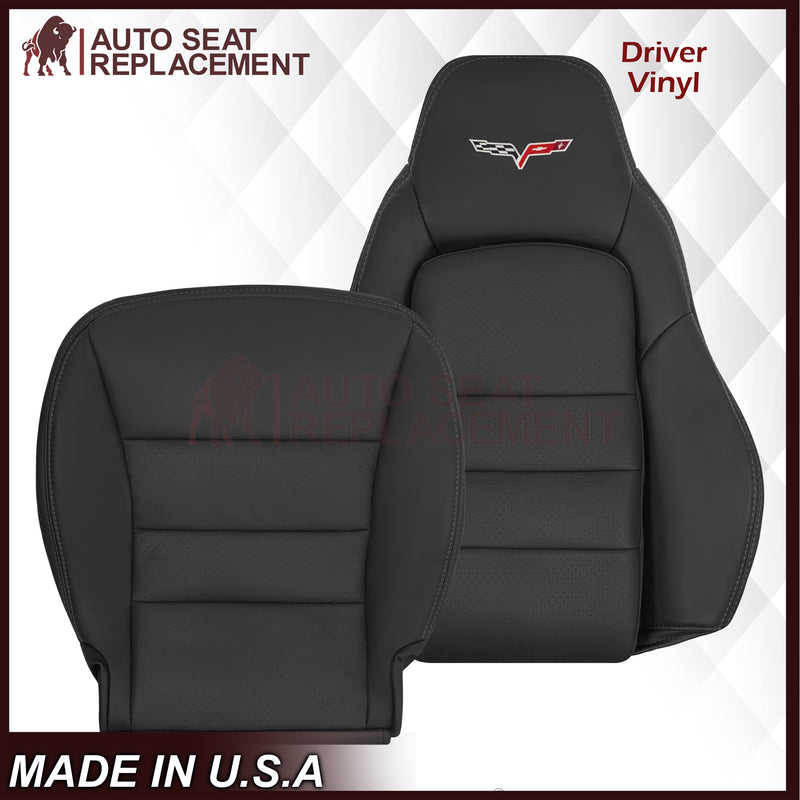 2005 - 2013 Chevy Corvette Replacement Black Perforated Seat Covers